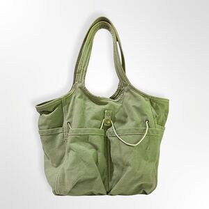 Restoration Hardware, Sage Green Canvas Multi Pocket Footed Organize Garden Tote